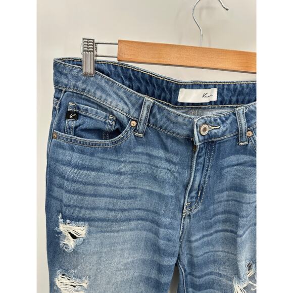KanCan Women Boyfriend Relaxed Denim Jeans Size 7/27 Distressed Mid Rise STretch - Picture 5 of 10